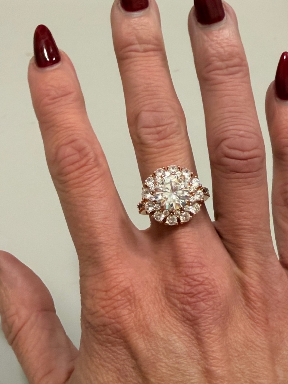 Bomb Party NWOT! Rose Gold Halo Statement Ring with Center Cubic Stone